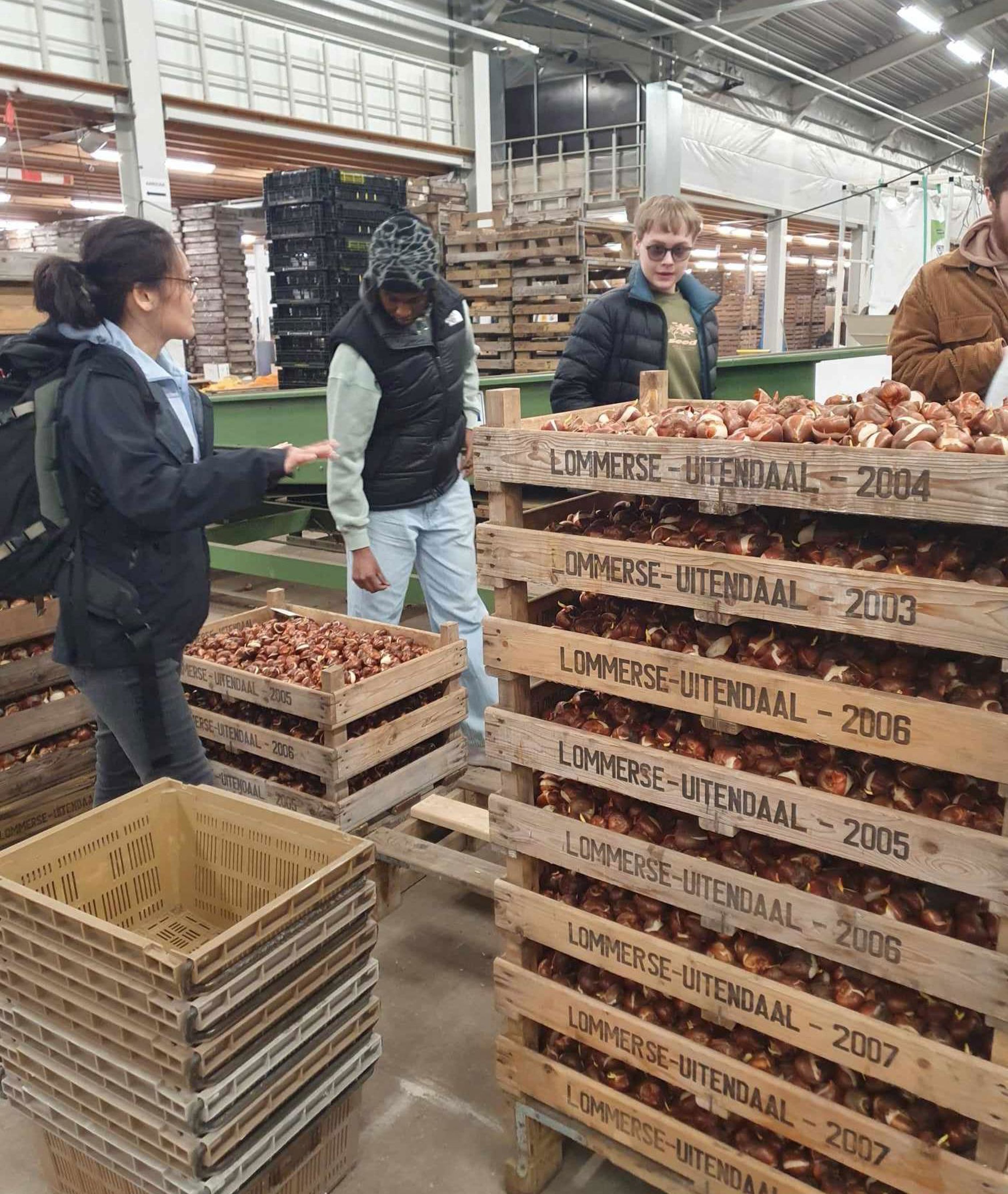 Folk som står i et marked