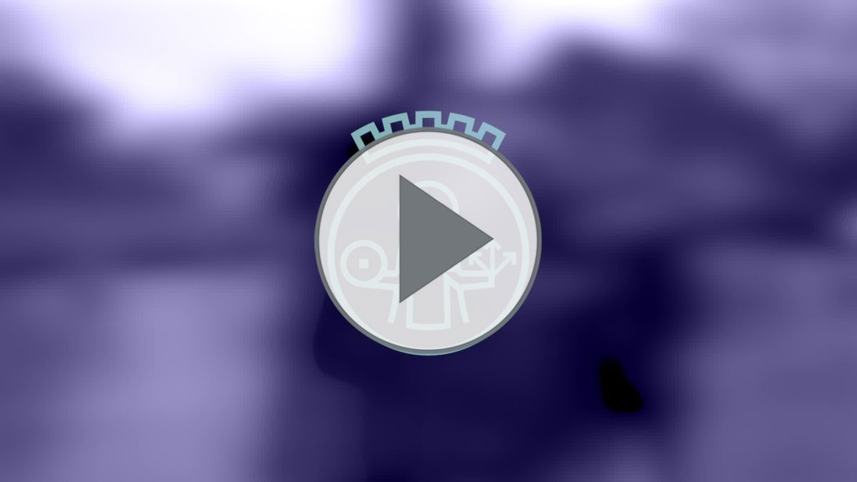 En logo på blå bakgrunn