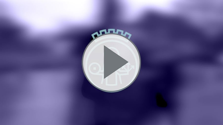 En logo på blå bakgrunn